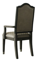 House Beatrice 2 Beige Fabric/Charcoal Wood Arm Chairs