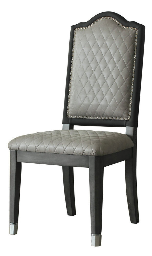 House Beatrice 2 Beige Fabric/Charcoal Wood Side Chairs