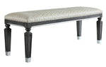 House Beatrice Beige Fabric/Charcoal Wood Bench