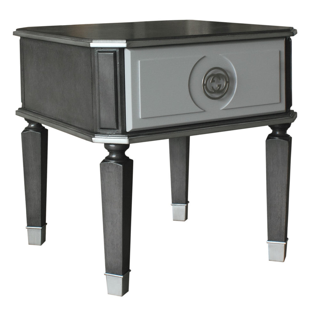 House Beatrice Charcoal/Light Gray Wood End Table