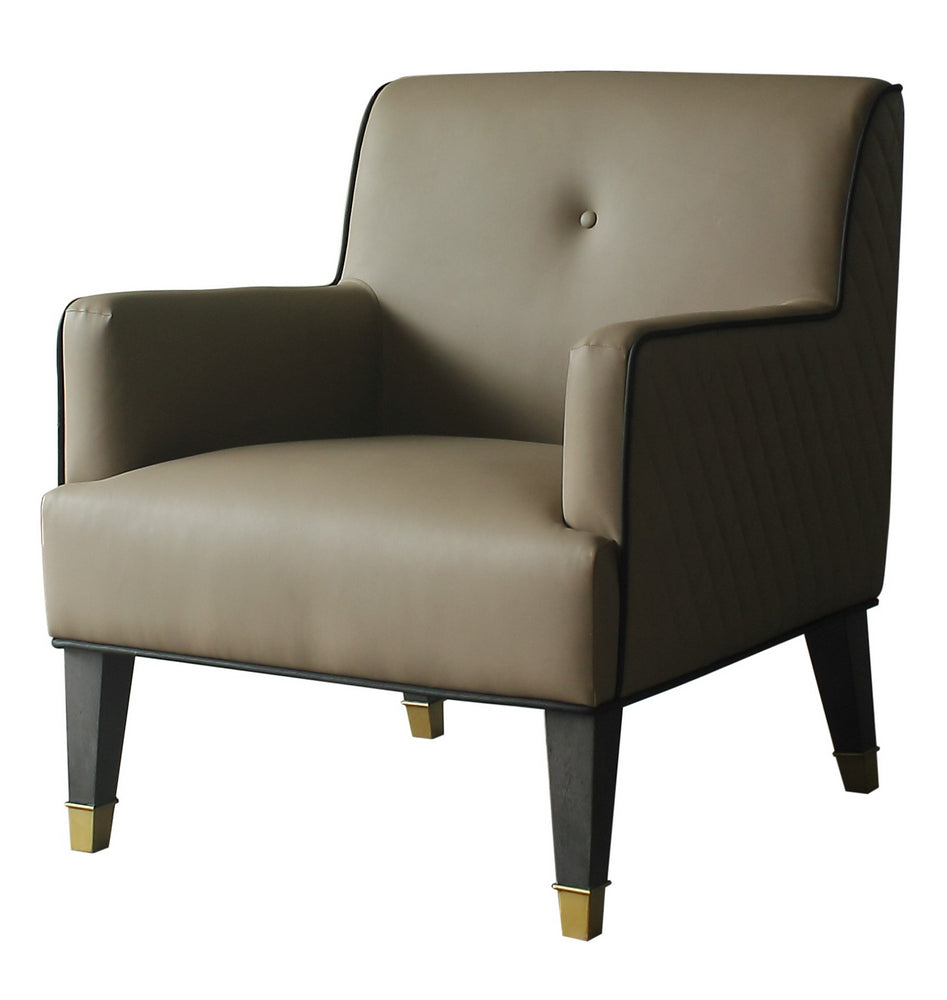 House Beatrice Tan PU Leather Accent Chair