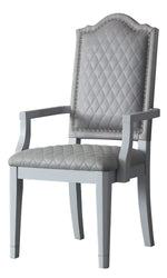 House Marchese 2 Gray Fabric/Pearl Gray Wood Arm Chairs