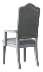 House Marchese 2 Gray Fabric/Pearl Gray Wood Arm Chairs