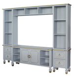 House Marchese 3-Pc Pearl Gray Wood Entertainment Center