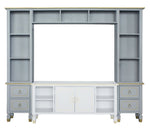 House Marchese 3-Pc Pearl Gray Wood Entertainment Center