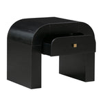 Hump Modern Black Wood 1-Drawer Nightstand