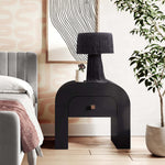 Hump Modern Black Wood 1-Drawer Nightstand