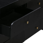 Hump Modern Black Wood 6-Drawer Dresser