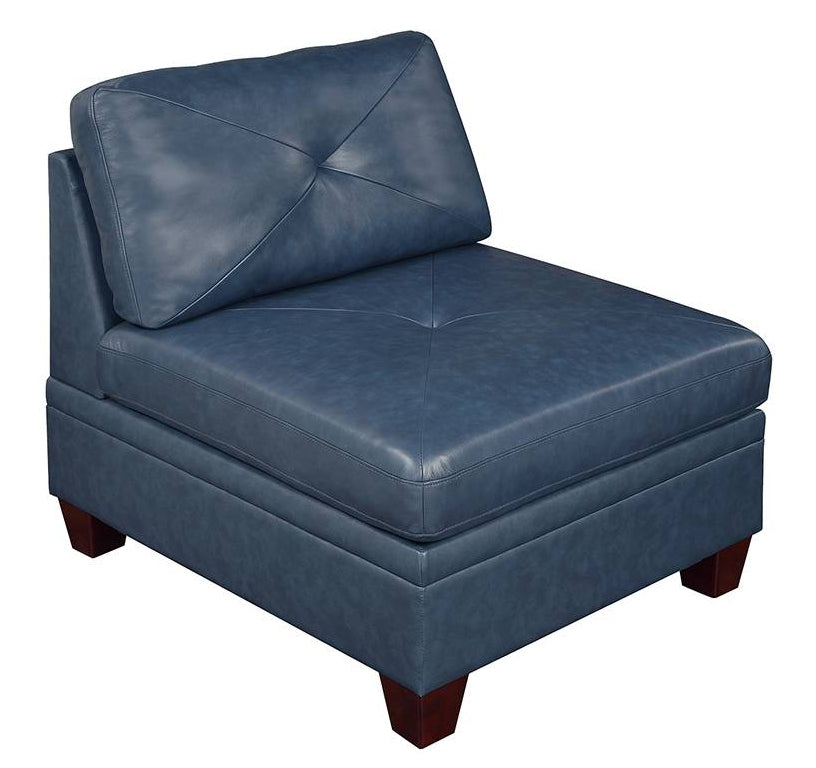 Iditri Ink Blue Leather Armless Chair