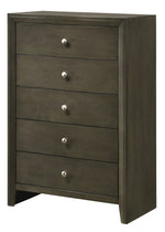 Ilana Gray Wood 5-Drawer Chest