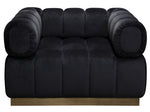 Image Black Velvet Tufted Cube Chair