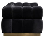 Image Black Velvet Tufted Cube Chair