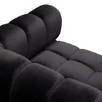 Image Black Velvet Tufted Cube Chair