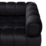 Image Black Velvet Tufted Cube Chair