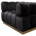 Image Black Velvet Tufted Cube Chair