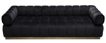 Image Black Velvet Tufted Cube Sofa (Oversized)