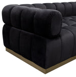 Image Black Velvet Tufted Cube Sofa (Oversized)