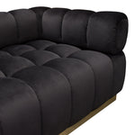 Image Black Velvet Tufted Cube Sofa (Oversized)