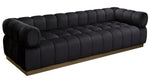 Image Black Velvet Tufted Cube Sofa (Oversized)