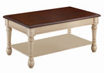 Immacolata Dark Cherry/Antique White Wood Coffee Table