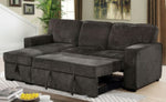 Ines Dark Gray Chenille Sectional with Sleeper