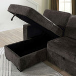 Ines Dark Gray Chenille Sectional with Sleeper