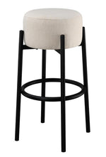 Isabel 2 White Fabric/Black Metal Bar Stools