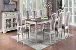 Iwona Brown/White Wood Rectangular Extendable Dining Table