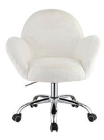 Jago White Lapin Fabric Swivel Office Chair