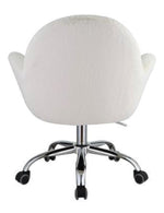 Jago White Lapin Fabric Swivel Office Chair