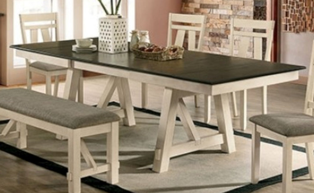 Jamestown Ivory/Dark Gray Wood Dining Table