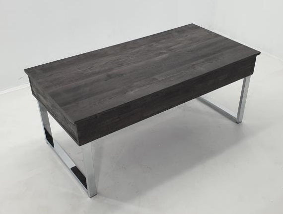 Jane Dark Charcoal Wood/Chrome Metal Lift-Top Coffee Table