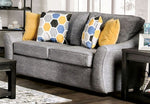 Jarrow Light Gray Linen-Like Fabric Loveseat