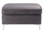 Jaszira Gray Velvet Ottoman