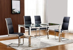 Jayden Clear Glass/Chrome Metal Dining Table