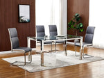 Jayden Clear Glass/Chrome Metal Dining Table