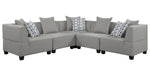 Jayne 5-Pc Gray Fabric Modular Sectional Sofa