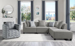 Jayne Gray Fabric Modular Sectional Sofa with Ottoman