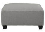 Jayne Gray Textured Fabric Ottoman