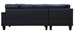 Jeimmur 2-Pc Black PU Leather Tufted LAF Sectional Sofa