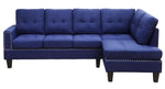 Jeimmur 2-Pc Blue Linen Tufted RAF Sectional Sofa