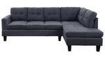 Jeimmur 2-Pc Gray Linen RAF Sectional Sofa