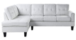 Jeimmur 2-Pc White PU Leather Tufted LAF Sectional Sofa