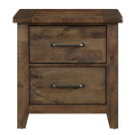 Jerrick Burnished Brown Wood 2-Drawer Nightstand