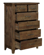 Jerrick Burnished Brown Wood 6-Drawer Chest