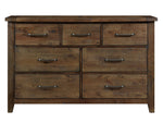 Jerrick Burnished Brown Wood 7-Drawer Dresser