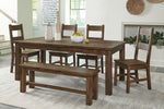 Jerrick Burnished Brown Wood Rectangular Dining Table