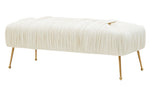 Jessica Glam Cream Velvet Bench