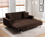 Jett Brown Linen Fabric Sectional Sofa Bed