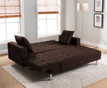 Jett Brown Linen Fabric Sectional Sofa Bed